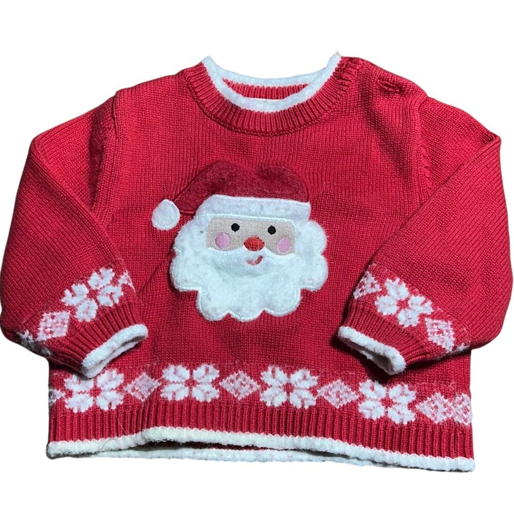 Zubels Santa Applique Knit sweater size 6 month